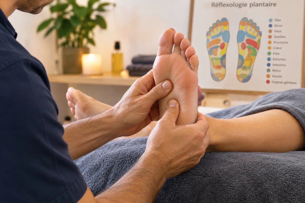 a woman getting a back massage in a spa